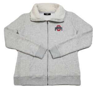 Ohio State Buckeyes Full Zip Sherpa Collar Sweater Jacket Medium